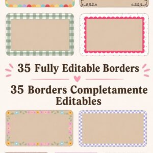 35 Fully Editable Banner Border Templates – Digital Download