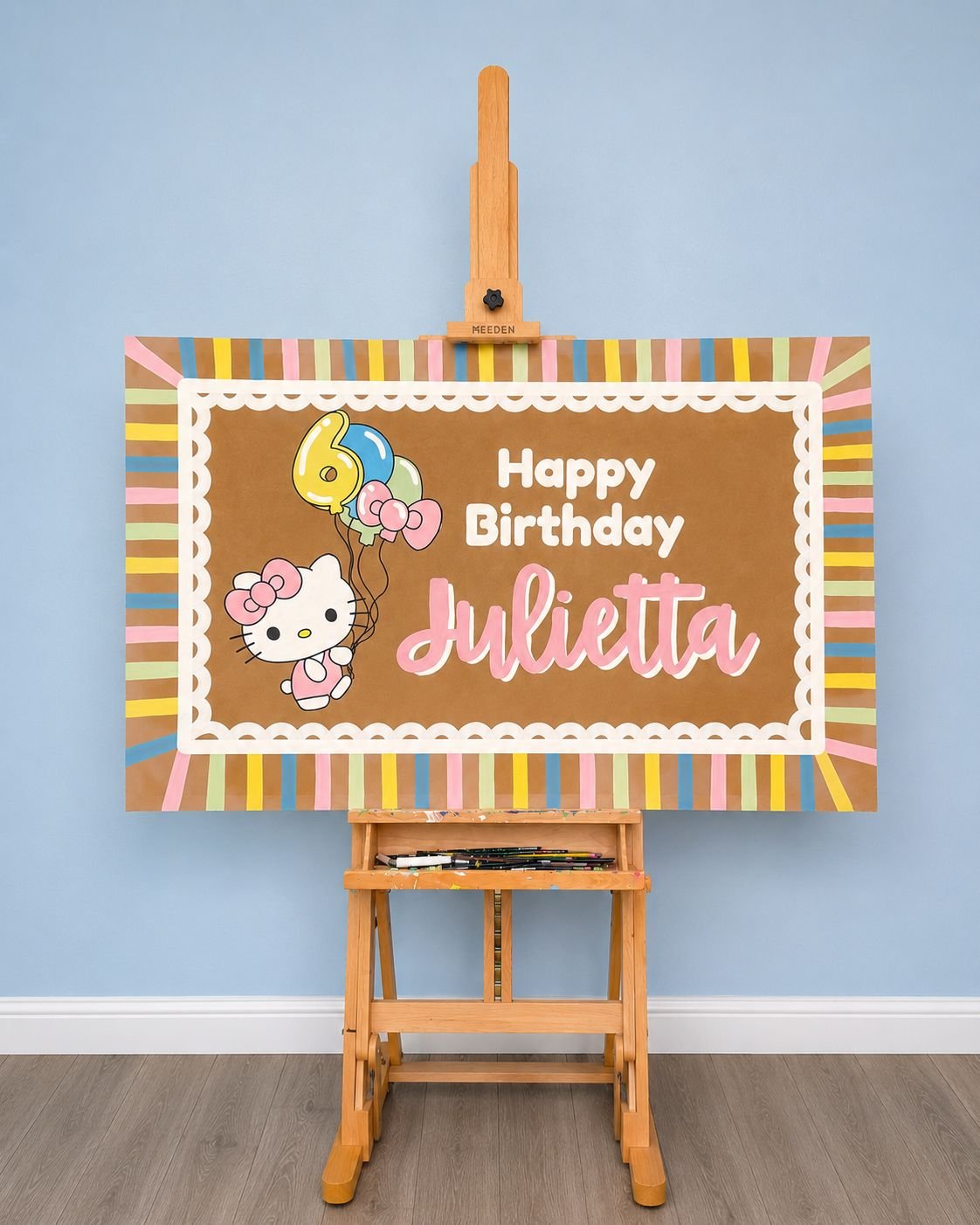 Example of a custom hand-painted banner by Be.Artful Studio
