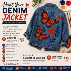 August Virtual Workshop – Paint Your Denim Jacket