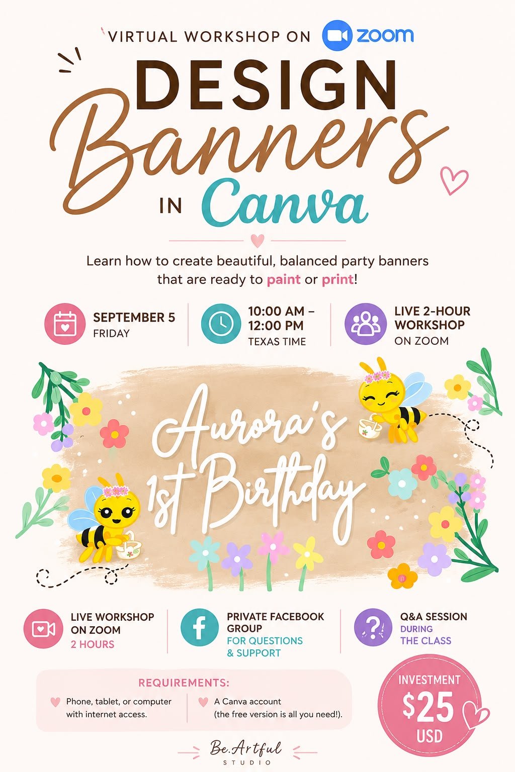 September Virtual Class — How to Design Banners in Canva